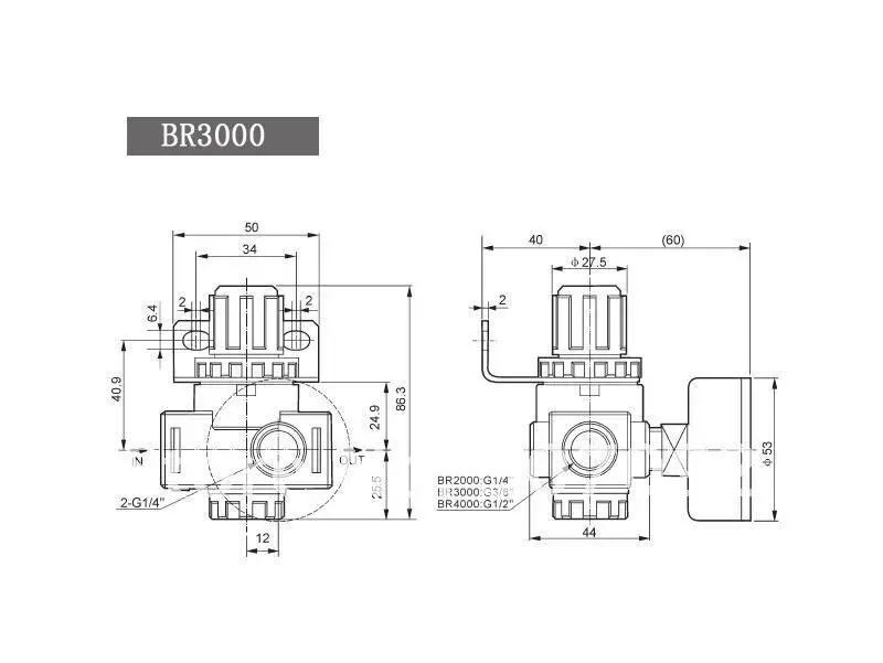 3/8 ''Airtac регулятор BR3000 10 шт в партии