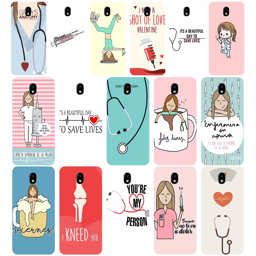 

211WE Nurse Medical Soft Silicone Tpu Cover phone Case for Samsung j3 j5 j7 2015 2016 2017 j330 j2 j4 prime j4 j6 Plus 2018