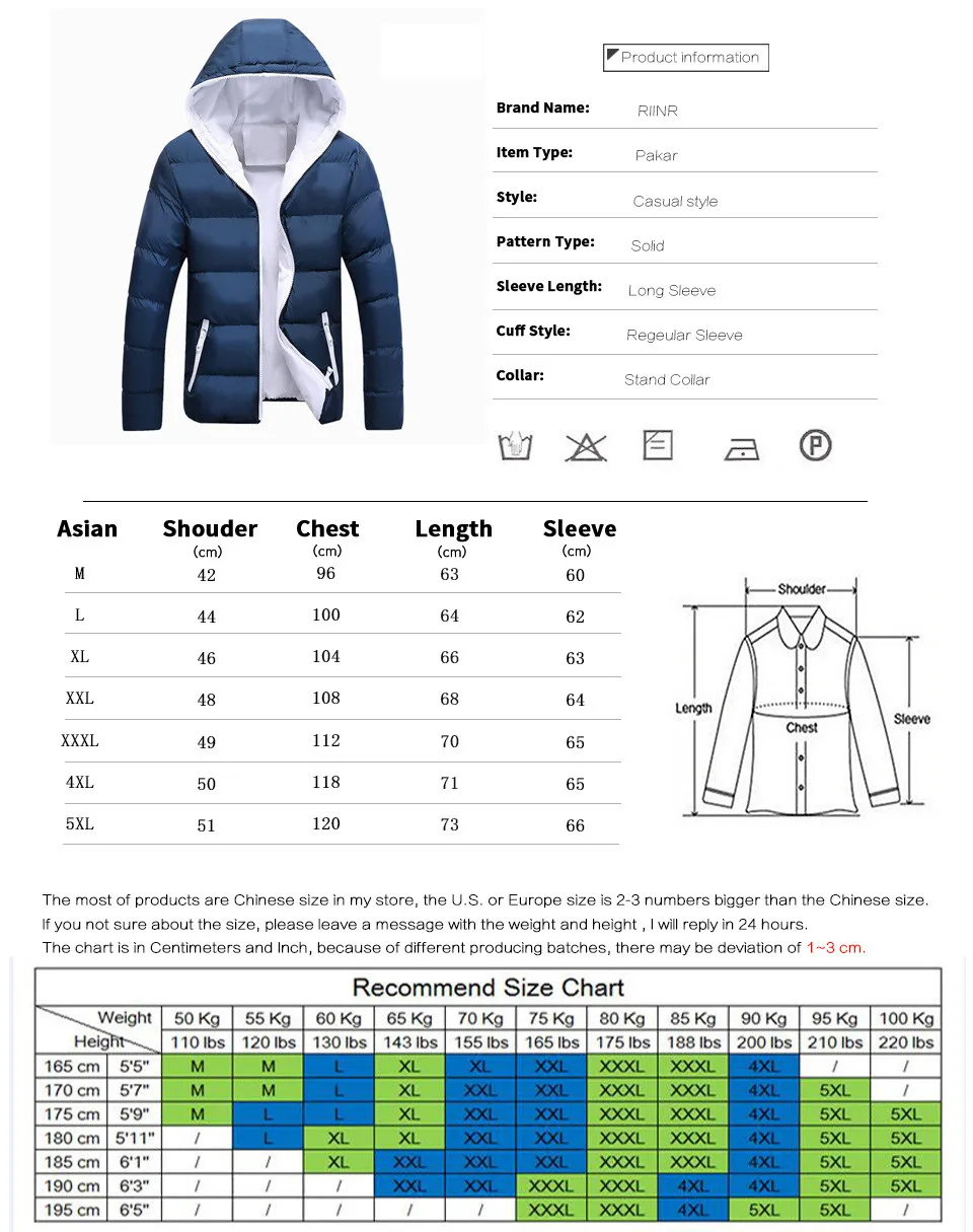 Бренд riinr, зимняя куртка для мужчин, новинка, парка, пальто для мужчин, сохраняющее тепло, модная, плюс Азиатский размер, высокое качество, приталенная парка