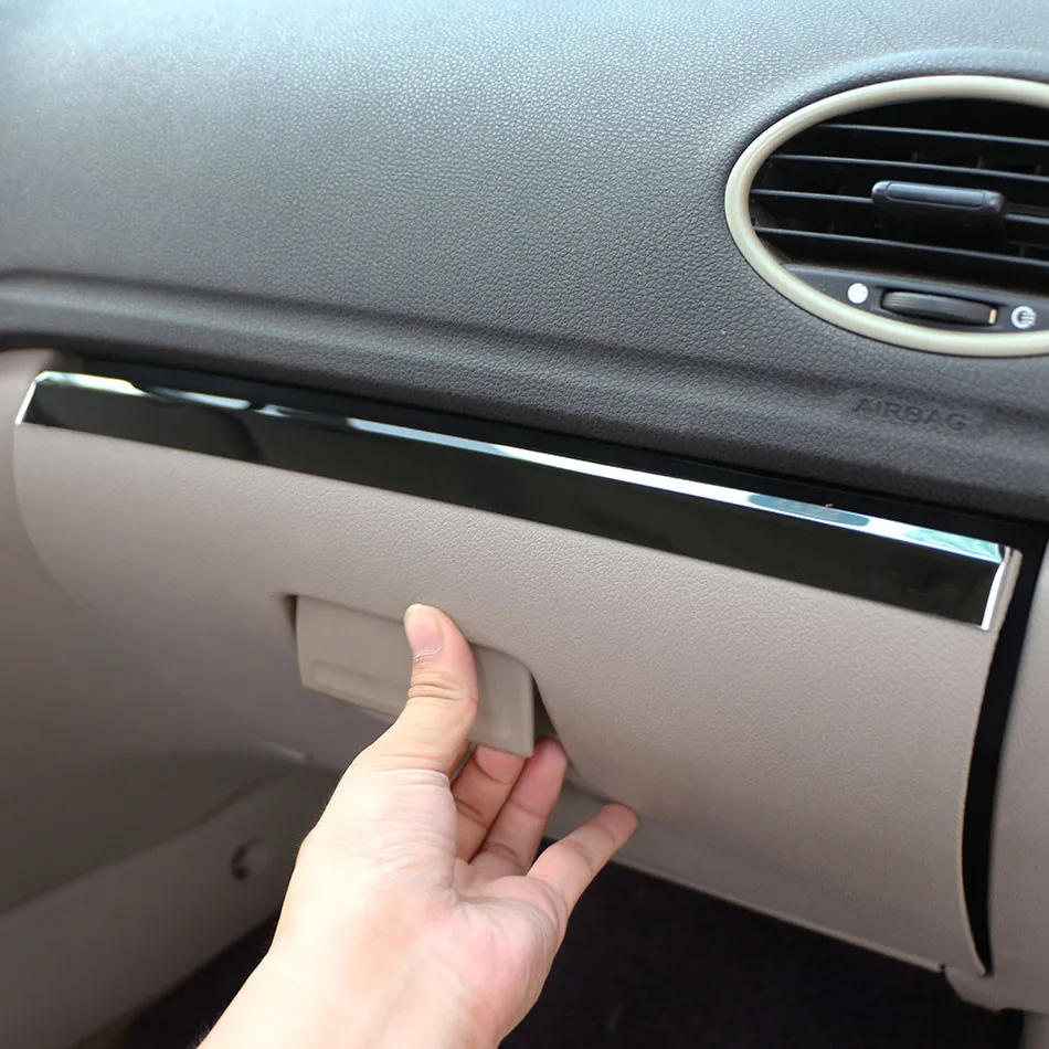 Jameo Auto Stainless Steel Car font b Interior b font Glove Box Decoration Trim Storage Box