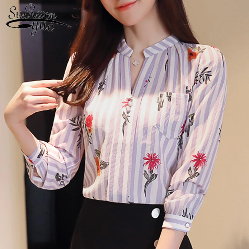 

Fashion chiffon women blouses 2018 long sleeve OL blouses women tops chiffon blouse women shirt blusas feminine blouses Z0001 40
