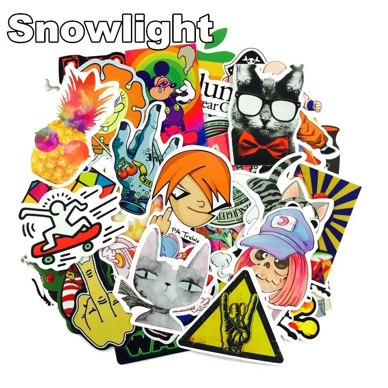 300 PCS Cartoon PVC Waterproof Fun Do Not Repeat Laptop Sticker The Luggage Stickers Handbag Decoration Phone Stickers