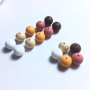 

New 15mm Silicone Beads baby teether bead Round baby teether beads BPA free food grade silicone teether beads 100pcs/lot