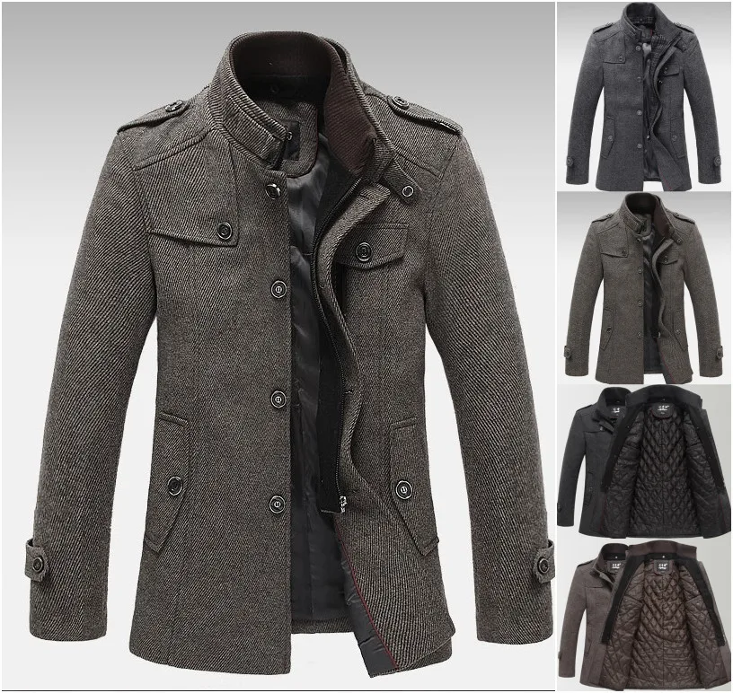 2016 New Fashion Wool & Blends Brand Outerwear Winter Men