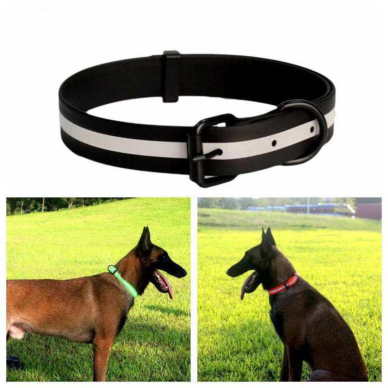 Silicone Large dog Collar Waterproof pet Collar reflective dog collars