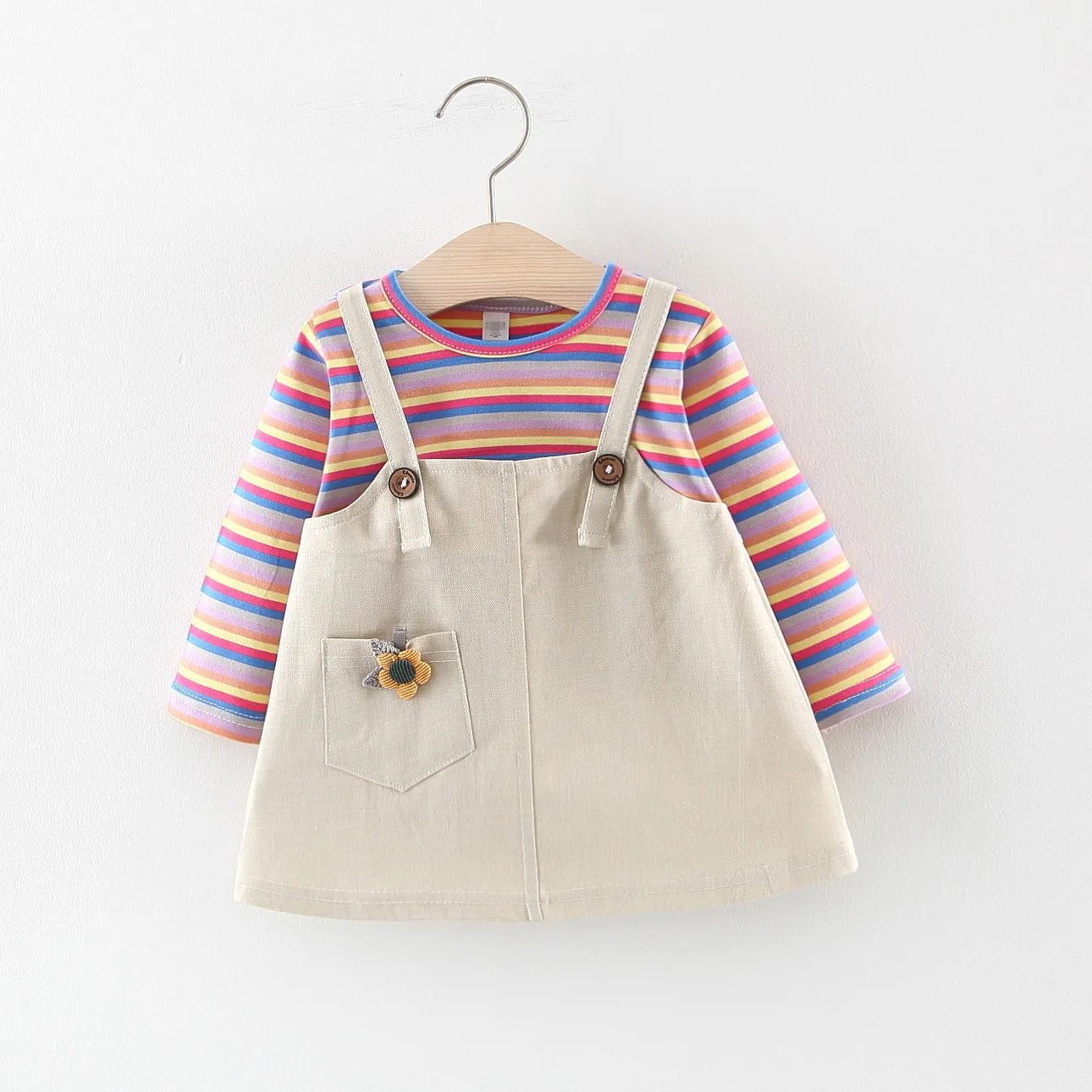 Осеннее платье для девочек детское платье с длинными рукавами хлопковое детское платье в полоску модная одежда для девочек