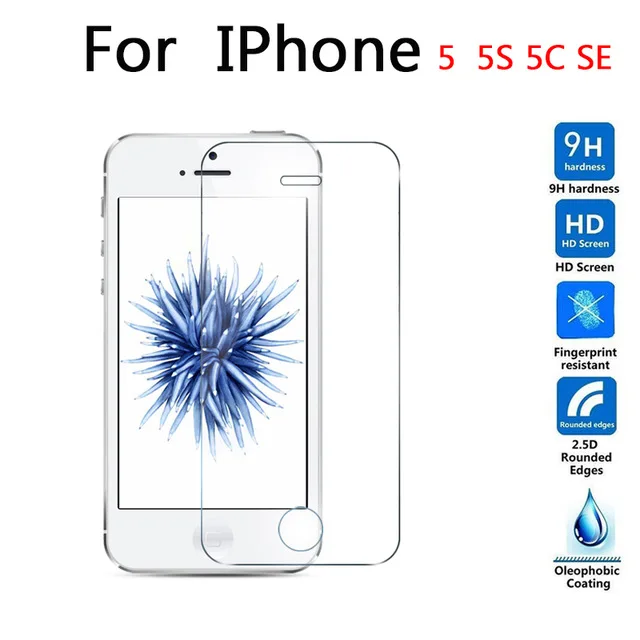

For Apple iphone 5 5s 5c SE Tempered glass Screen Protector 2.5d 9h Safety Protective Film on I5 I5S I5C