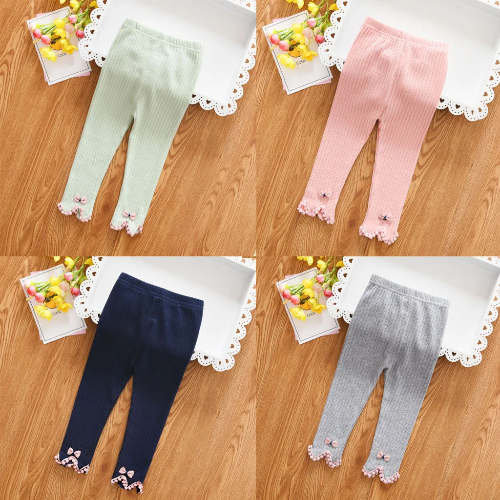 

Girls Leggings Newborn Baby Girl Fashion Stripe Skinny Lovely Bow Pants Cute Knit Stretchy Warm Leggings лосины для девочек