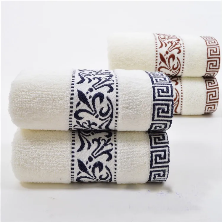 34*74cm Embroidered Cotton Terry Hand Towels for Adults,Decorative Face