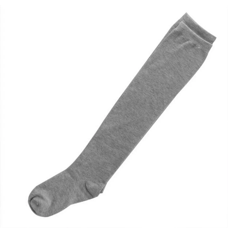 Light Grey Модные пикантные Хлопковые гольфы выше колена; чулки до бедра; тонкие черные, серые, белые; Новинка - Цвет: Light Grey
