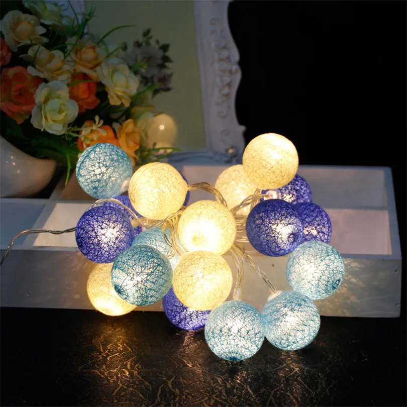 Trecaan LED Cotton BALL String Light For Xmas Feast Table Ornament Light Lamp Led Strip Home Bedroom Decor Garlands Trecaan LED Cotton BALL String Light For Xmas Feast Table Ornament Light Lamp Led Strip Home Bedroom Decor Garlands