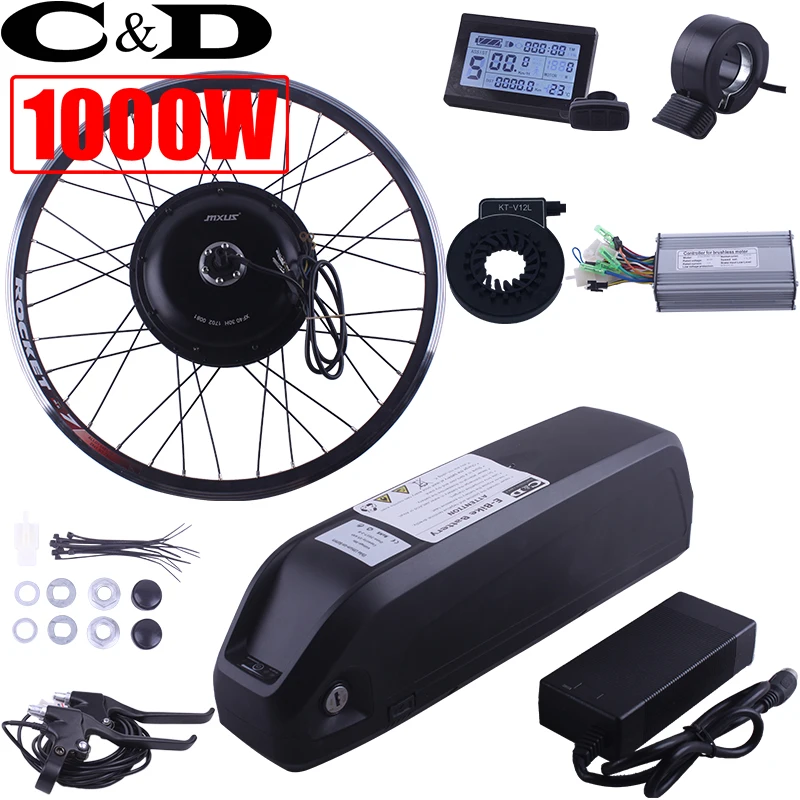 Top Ebike Electric Bike Conversion Kit XF39 XF40 Motor MXUS Brand hailong 1 battery 500W 36V 17AH 48V 52V 13.6AH LED LCD freehub 57