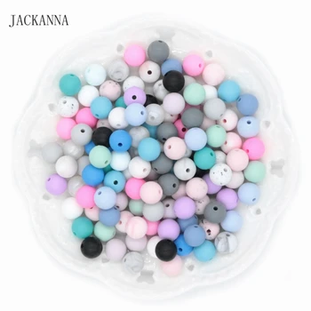 

100PCS Silicone Beads Round Baby Teething Beads 12mm Chewing Silicone Teether Bead DIY Necklace Pendant Baby Accessories