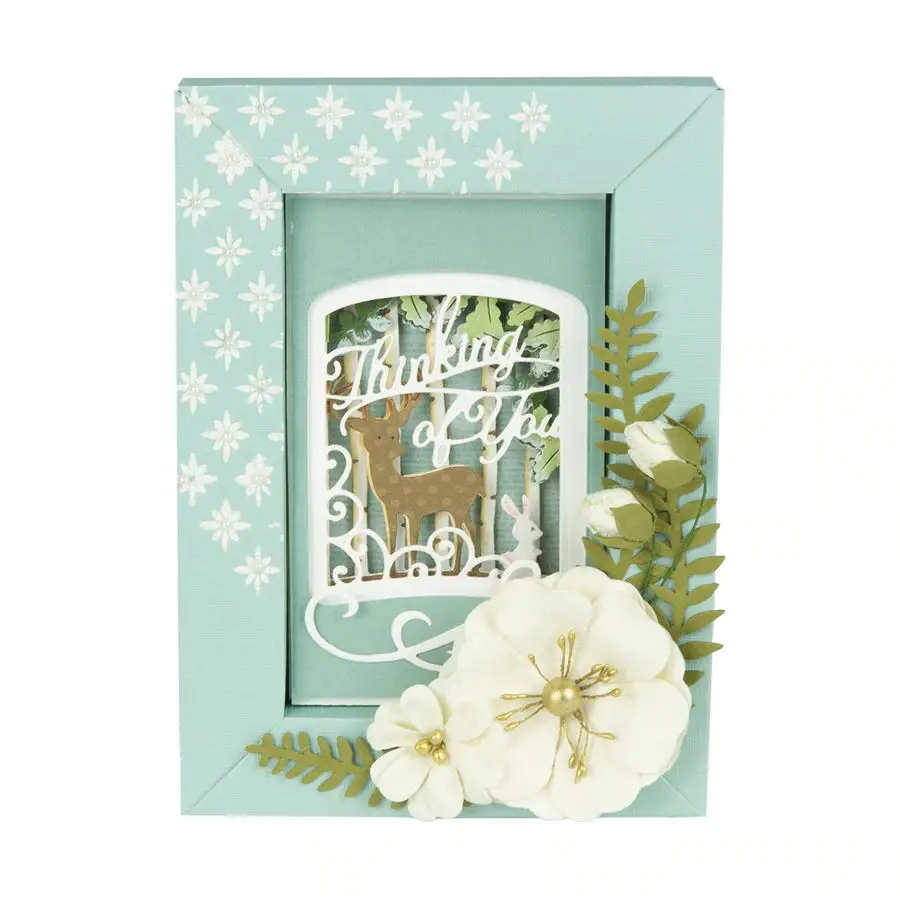 

Thinking Of You Deer" Die Cut Paper Card Album Photo Making Handmade Decoration Craft Scrapbooking Template Embossing