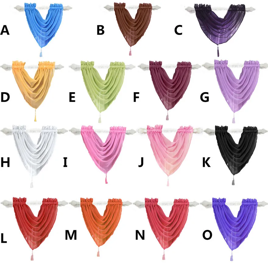 

Multicolors Voile Window Tulle Curtains for Living Room Swags Pelmet Valance Yarn Curtains #1105