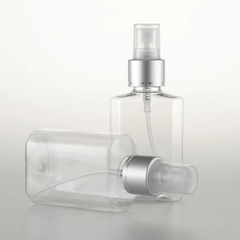 2pcs 80ml transparent octagonal square bottle Spray bottle Electrochemical aluminum nozzle Sub-bottle wholesale BQ185 2pcs 80ml transparent octagonal square bottle Spray bottle Electrochemical aluminum nozzle Sub-bottle wholesale BQ185