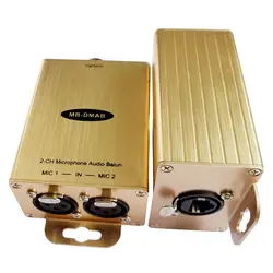 Двухканальный 48 V Phantom Мощность более Cat5 Extender микрофон трансивера над Cat5 Запись микрофон змея адаптер