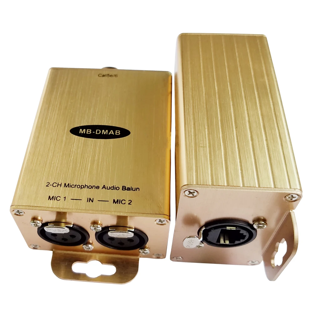 

Dual Channel 48V Phantom Power Over Cat5 Extender Microphone Transceiver over Cat5 Recording microphone snake adapter