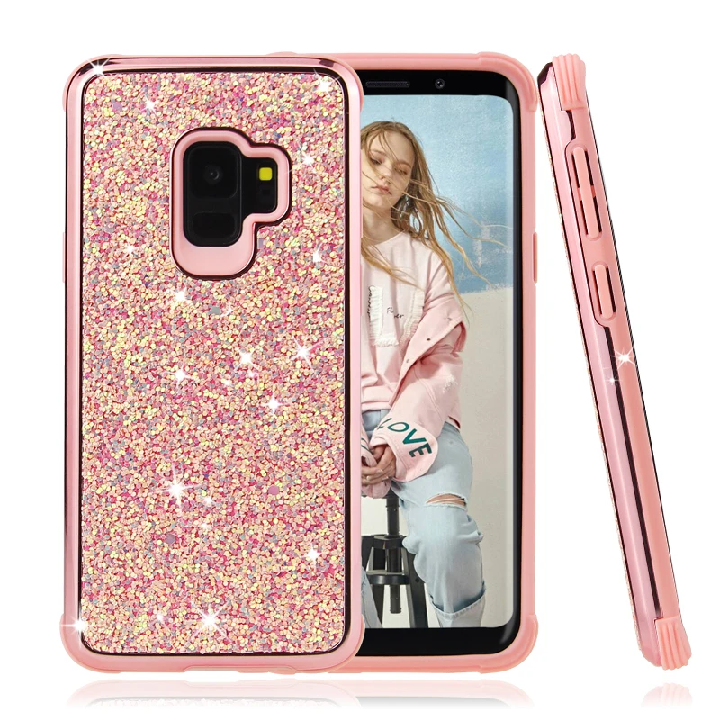 

H-shirley GLITTER CASE love mobile phone shell for iPhone6/ 7/8, iphone6/7/8plus /samsung s9/Samsung s9plus/Samsung Note 9