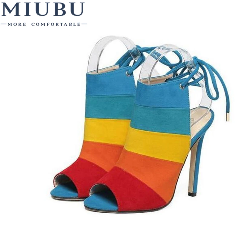 yellow multicolor heels