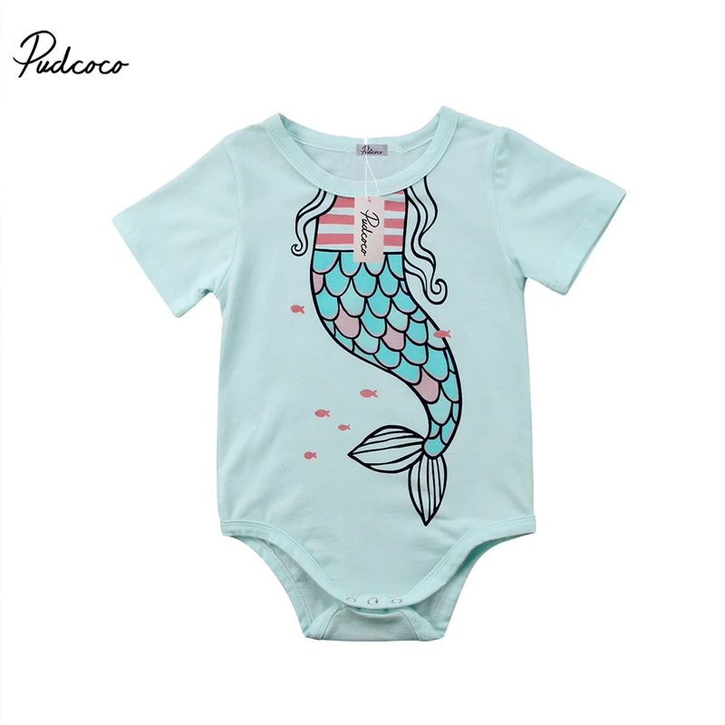 Buy pudcoco Newborn Baby Girl Mermaid print Cartoon
