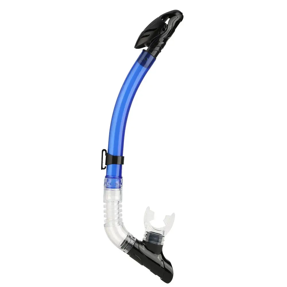 Полный сухой дайвинг трубка с одним клапаном дыхательная трубка с силиконовым мундштуком трубка для плавания оборудование для подводного плавания - Цвет: Dark Blue