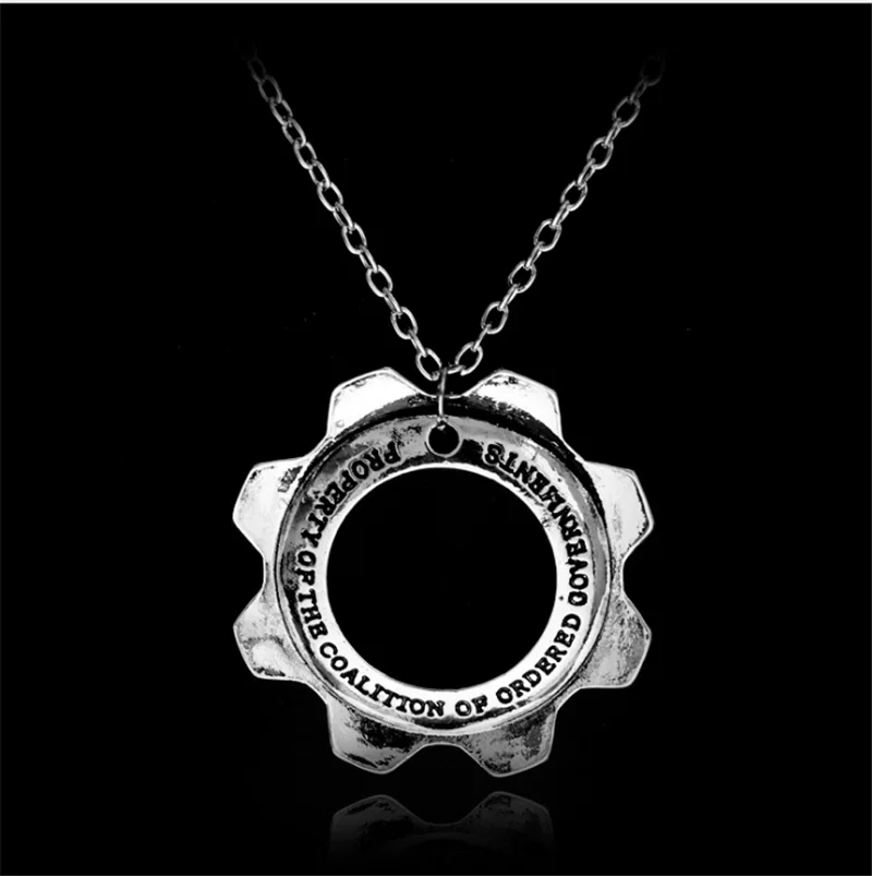 10pc/lot Gears of War COG Tag Pendant Necklace Cogs Charm Necklace