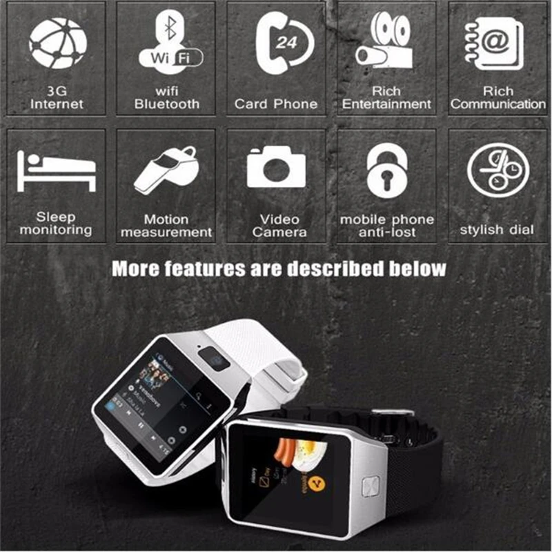  Hot Selling 3G WIFI QW09 Android Smart Watch Bluetooth 4.0 Real-Pedometer SIM Card Call Anti-lost S