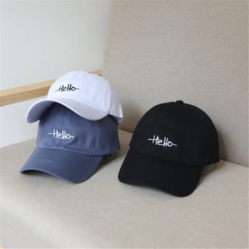 Hello вышивка досуг хлопок бейсбольная кепка для мужчин и женщин Расслабляющая дышащая Кепка Snapbak Accosted приветствуем Go Out солнцезащитная Кепка для папы BQ73