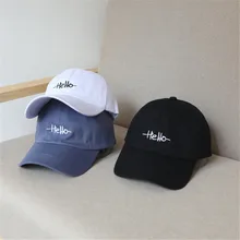 Hello вышивка досуг хлопок бейсбольная кепка для мужчин и женщин Расслабляющая дышащая Кепка Snapbak Accosted приветствуем Go Out солнцезащитная Кепка для папы BQ73