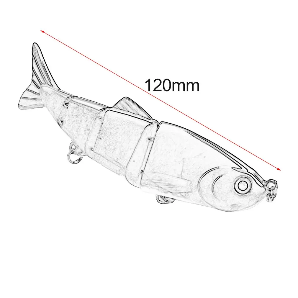 12 см многосекционные рыболовные приманки Искусственные пластиковые 4 шарнирные приманки 4 Сегменты рыболовная приманка с тройным крючком твердый воблер