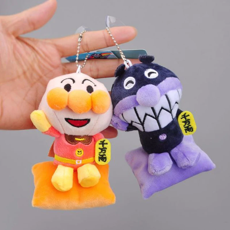 

1 Pc New Cartoon Anime Anpanman Bread Superman Bacteria Baikinman Plush Keychain Small Pendant Key Chain For Child Gift