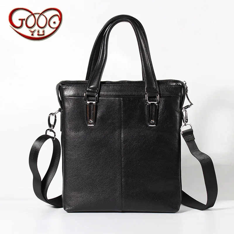 

European and American style men's leather handbag vertical square casual solid color first layer of leather men's bag
