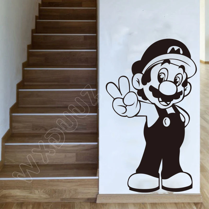 

Super Mario Wall Sticker Retro Video Game Hero Vinyl Decal Home Interior Decor Art Murals Children's Room Creative Cartoon U800