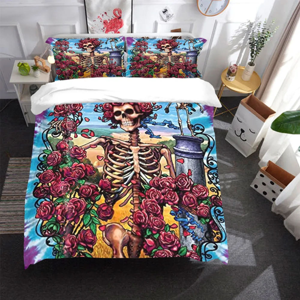 القوطية زهرة الجمجمة أغطية سرير مجموعة طقم سرير لحاف/لحاف الغطاء سادات USA التوأم كامل الملكة الملك حجم لينة ومريحة القوطية زهرة الجمجمة أغطية سرير مجموعة طقم سرير لحاف/لحاف الغطاء سادات USA التوأم كامل الملكة الملك حجم لينة ومريحة