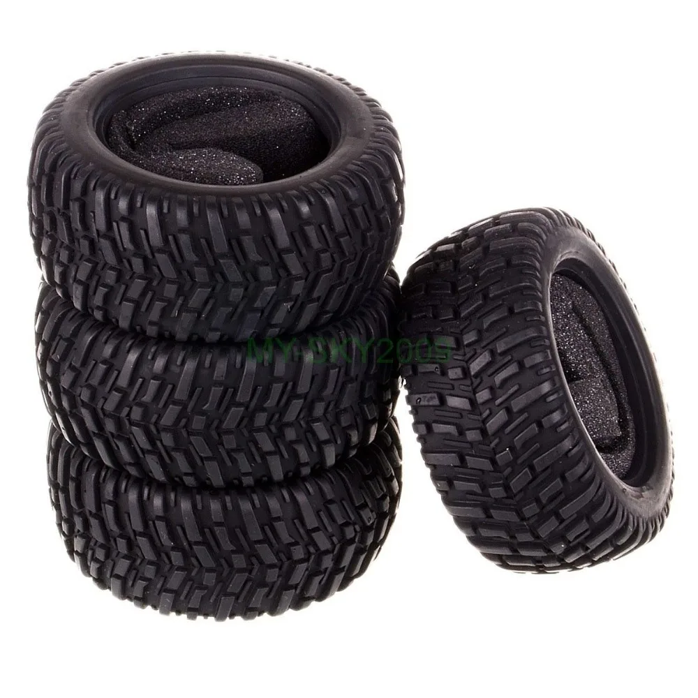 

4PCS RC 1:10 Pull Rally Car Off-Road 2.2" Rubber Tires Tyre HSP HPI Tamiya 7007
