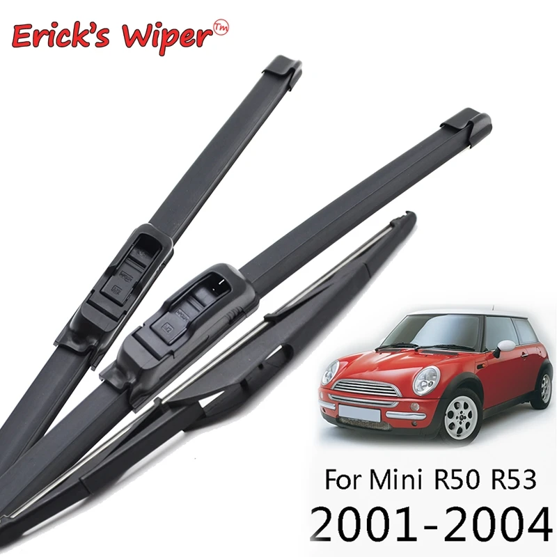 Erick's Wiper Front & Rear Wiper Blades Set Kit For Mini Cooper S One D Hatch R50 R53 2001 - 2004 Windshield Windscreen Window