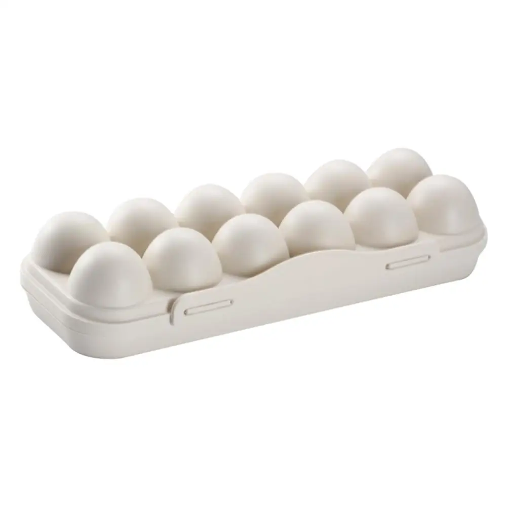Кухонный ящик для хранения яиц 12 решетчатая коробка для яиц контейнер для еды Органайзер коробка бытовой кухонный держатель для яиц с крышкой холодильное хранение - Цвет: Khaki White