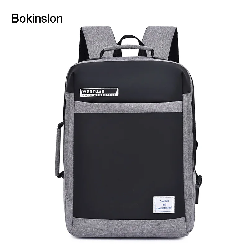 

Bokinslon Computer Backpack Men's Fashion Canvas Brand Famous Mens Student Backpack Casual All-Match Travel Backpack For Male