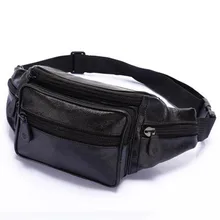 Vintage PU Leder Männer Taille Taschen Leder reise Gürtel Brieftaschen Schwarze Tasche Bauchtasche Telefon Geldbörse Über Umhängetaschen