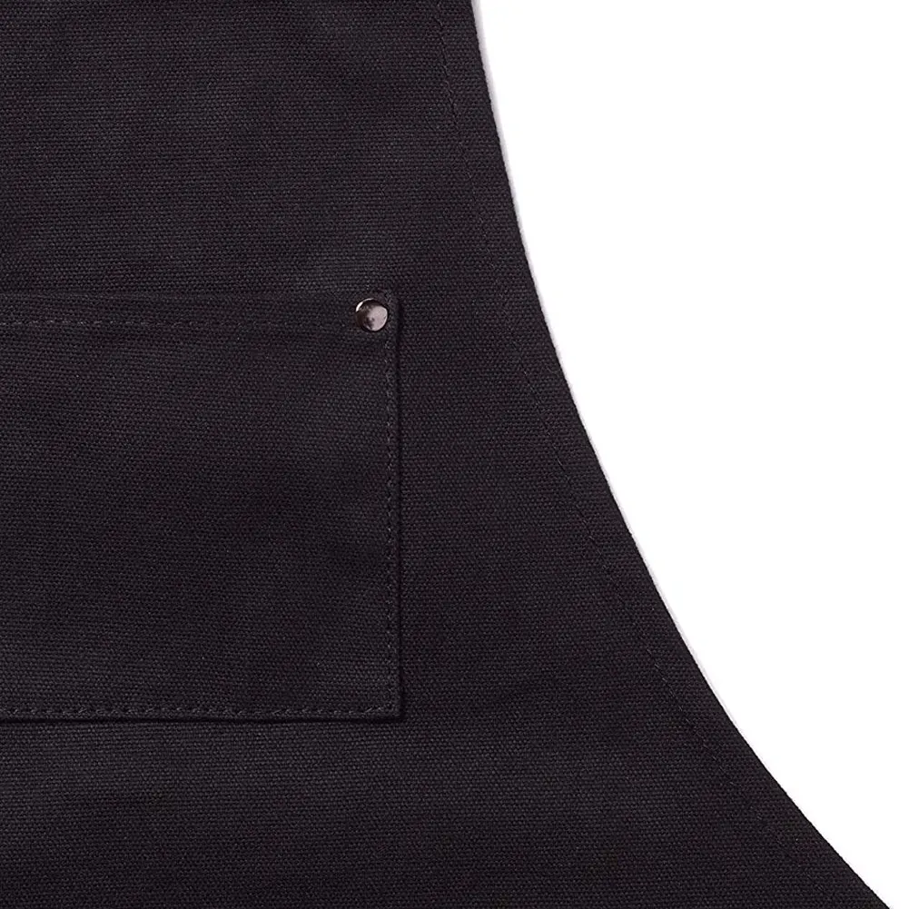 Work Apron Canvas Tool Pockets Cross-back Straps Adjustable For Barbecue Woodworking For Woman Man Apron Durable 27x34 inch TB