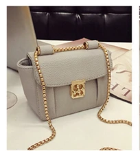 2017 mode feststellknopf kette mini schultertasche umhängetasche frauen kleine vintage handtasche schwarz/grau/rot farbe