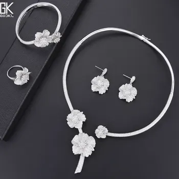 

GODKI Luxury Flower Nigerian Jewelry Sets For Women Wedding Zirconia CZ African Indian Necklace Earring Dubai Bridal Jewelry Set