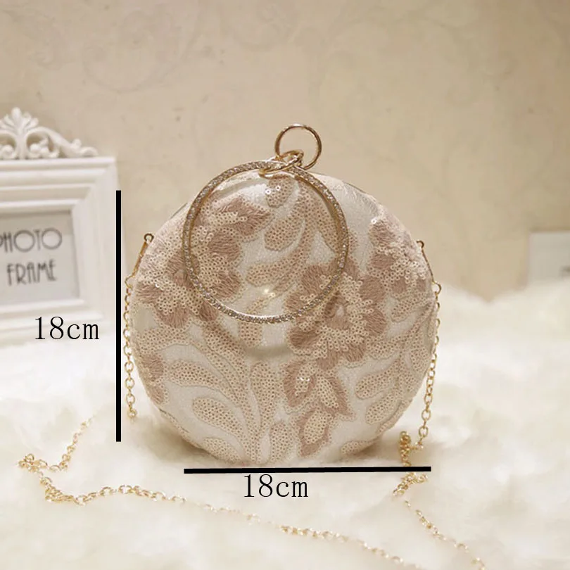 Women Embroider Floral Decoration Evening Bag Ladies Flower Wedding Circular Lace Clutches Female Pink Black Clutch Purse Women Embroider Floral Decoration Evening Bag Ladies Flower Wedding Circular Lace Clutches Female Pink Black Clutch Purse