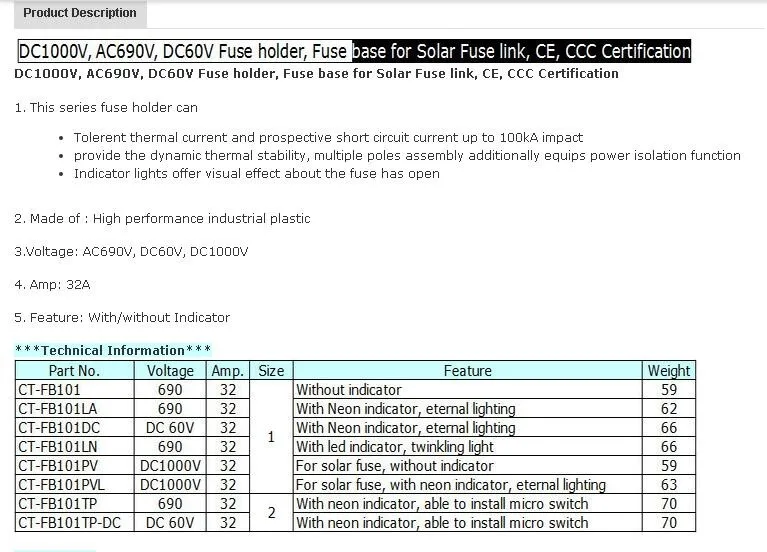 DC1000V 10*38 мм Предохранитель база солнечной системы DC 1000V PV держатель предохранителя