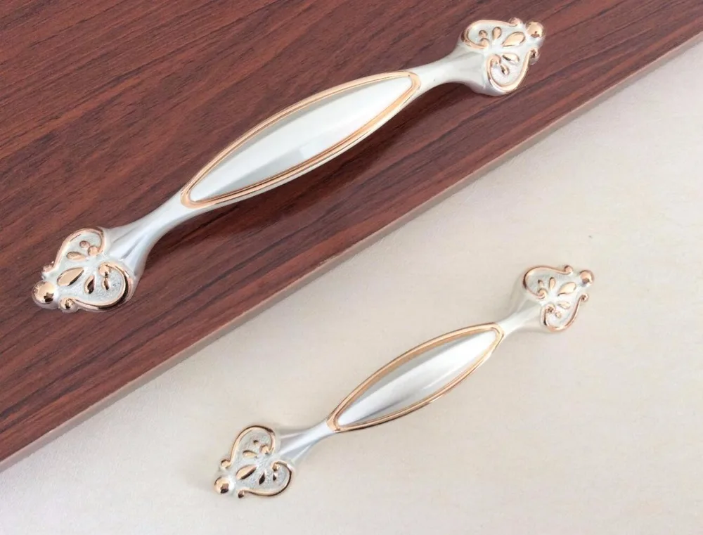 Door Pulls Knob White Gold Drawer Pulls Handle Dresser Handle Kitchen 