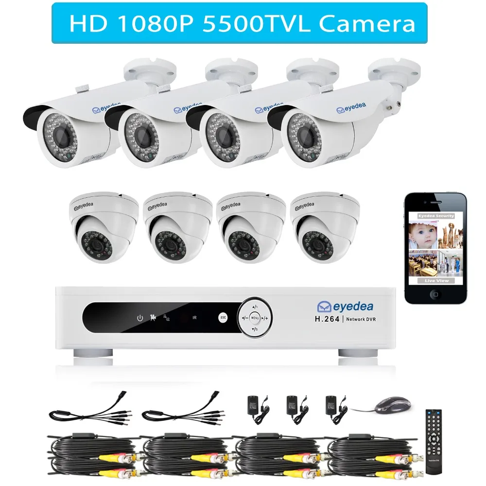 В России 8-канальный HDMI видеорегистратор Eyedea 1080P 2.0MP 5500TVL обнаружение движения