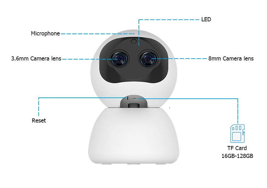 Беспроводная WiFi камера 1080p ip-камера умная H.265 ptz с двойным объективом зум Full HD ночного видения Домашняя безопасность видеонаблюдения CCTV сеть