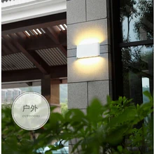 6 Вт 12 Вт IP65 Открытый водонепроницаемый дорожный столбик COB Светодиодная подсветка стены и вниз с двумя головками, балкон, шланг для полива огорода, двора, ландшафтный светильник 110V 220V