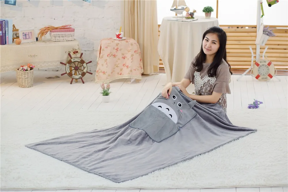 120 см* 160 см Пикачу Тоторо плюшевое одеяло Многофункциональный фланелевый кот игрушки одеяло Аниме Пикачу подушка